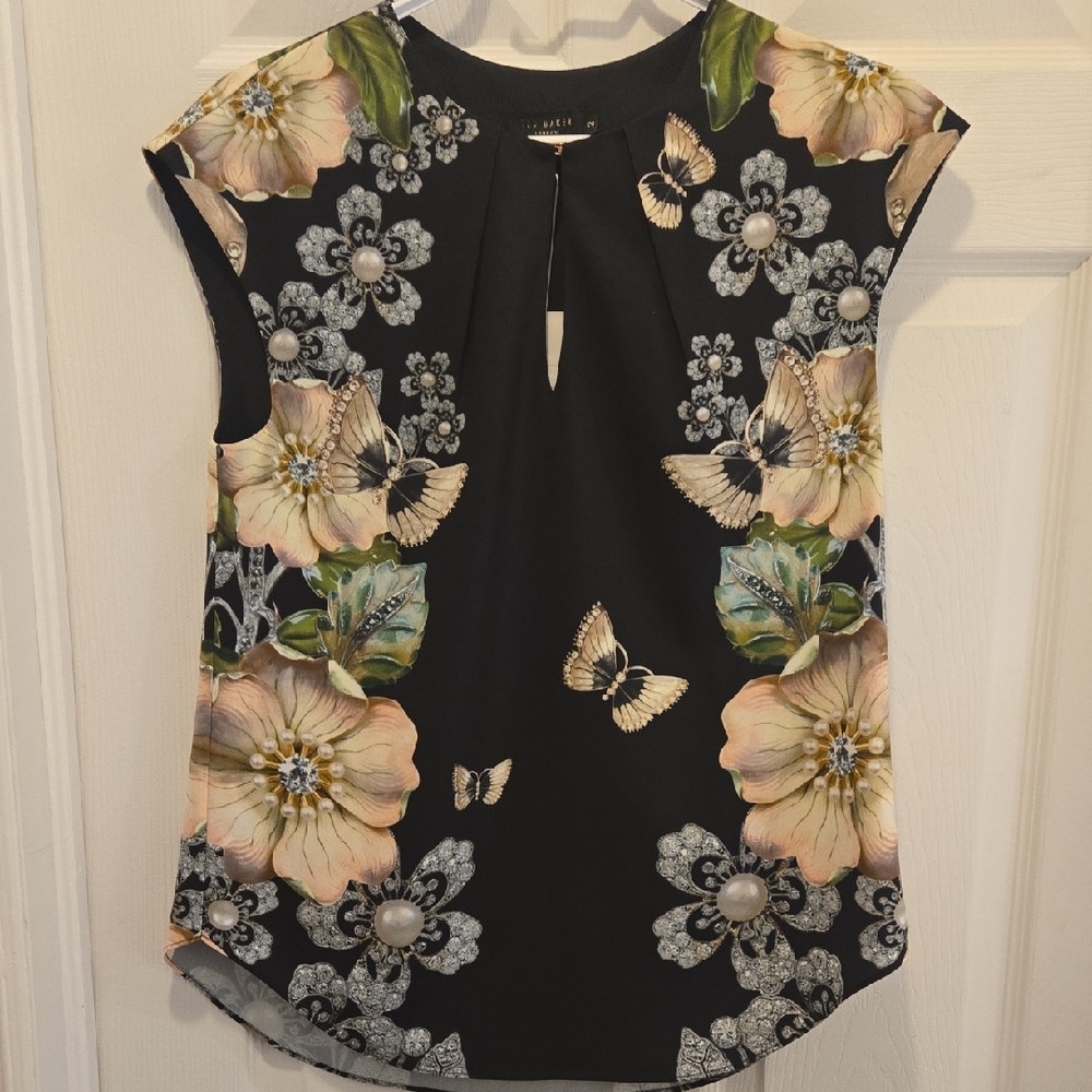 Ted Baker Black Floral Butterfly Blouse